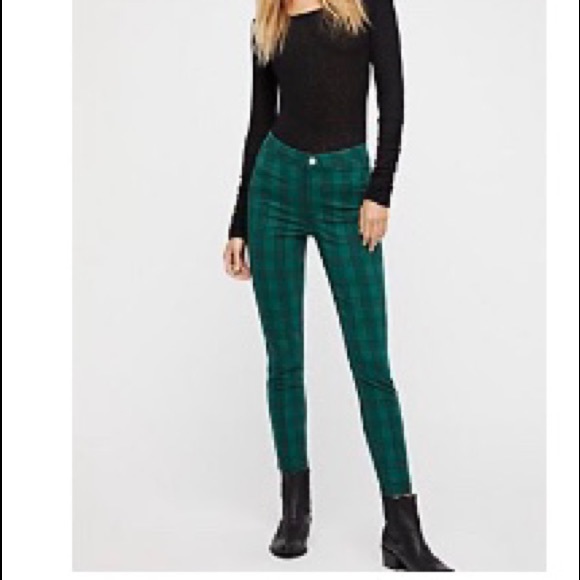 Plaid Skinny Pants > Jade Combo - Picture 1 of 9